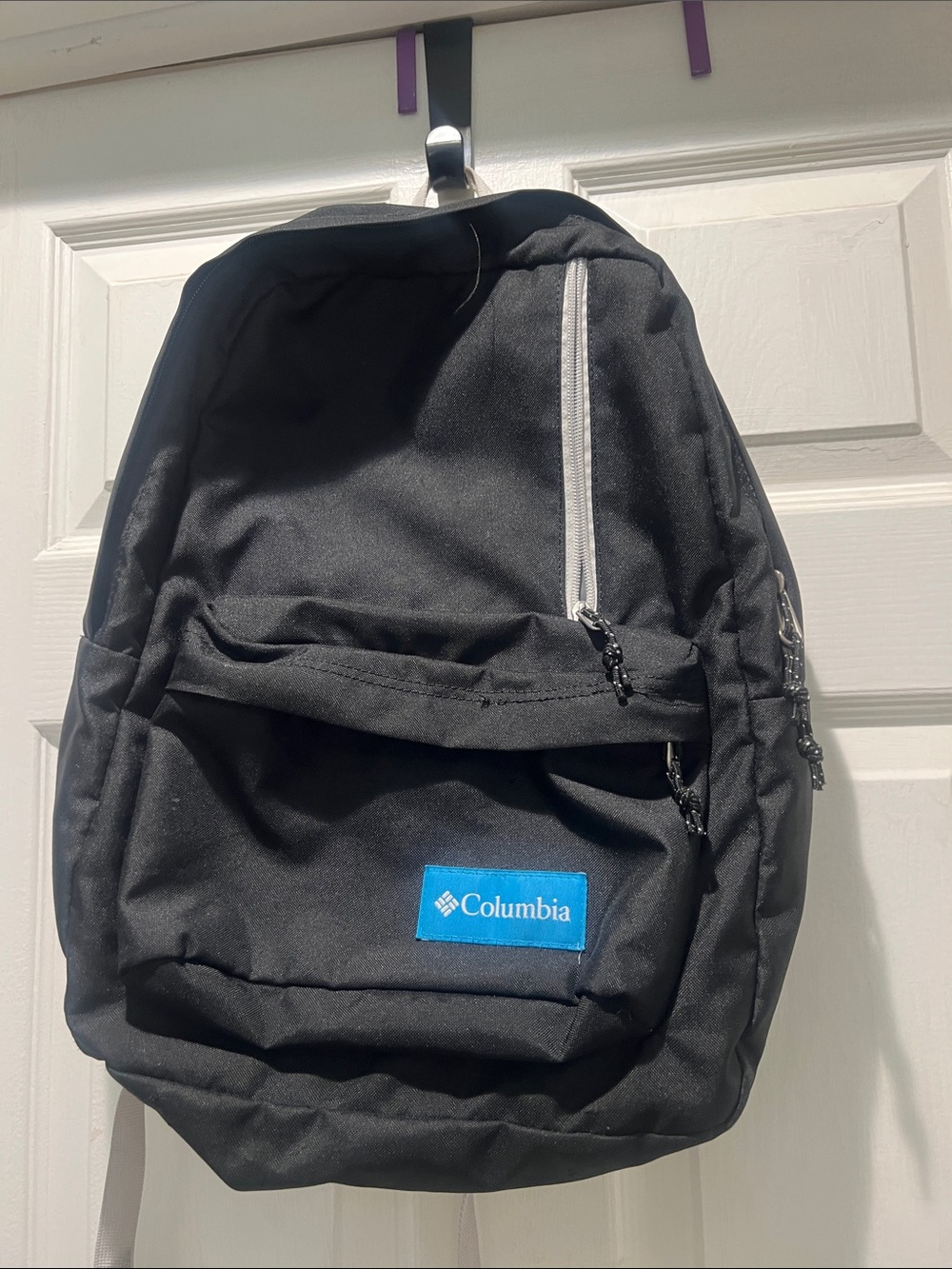 Columbia Black Backpack with Blue Logo Patch